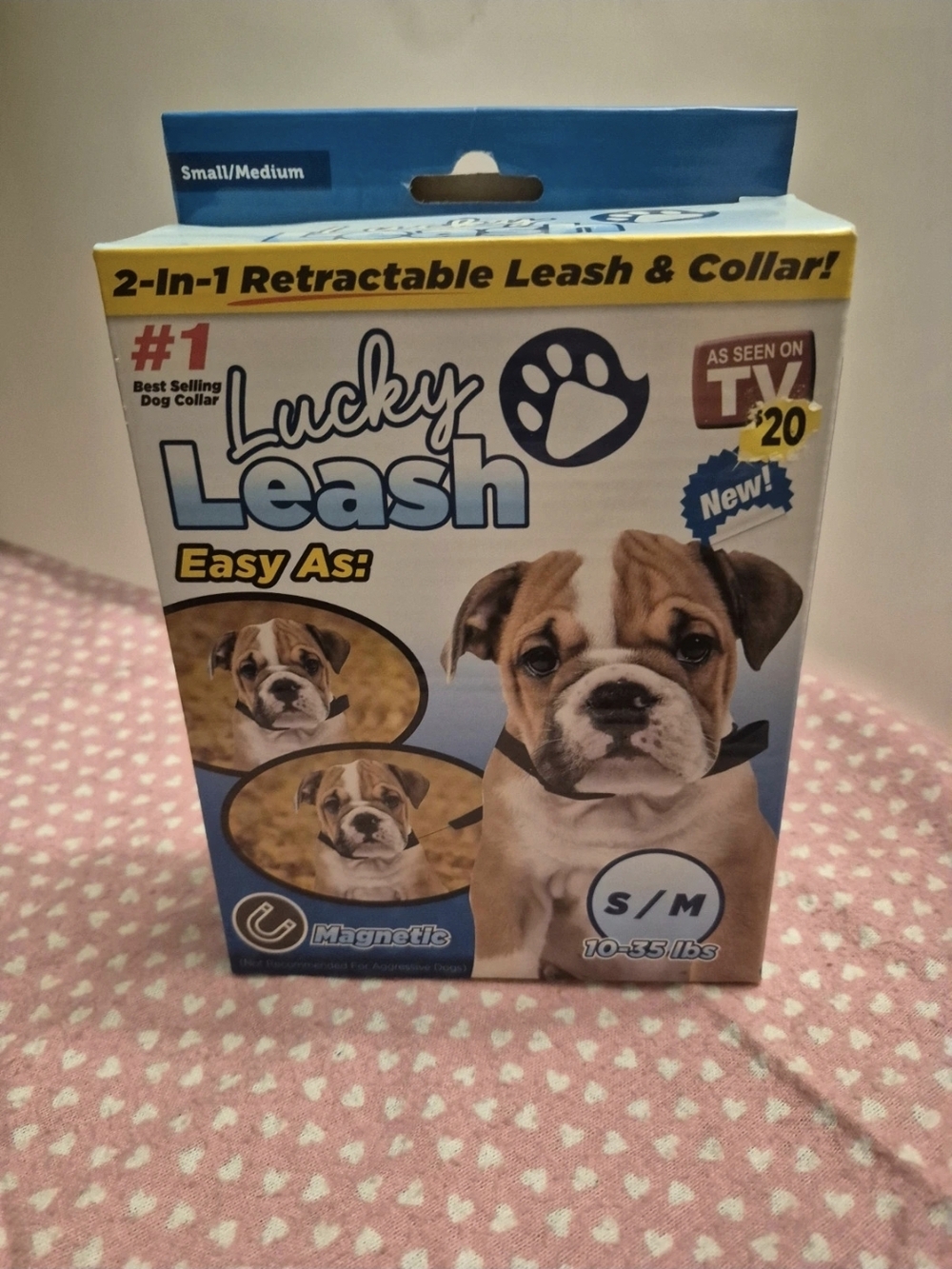 As Seen On TV Lucky Leash Retractable Leash & Collar - Blue/White
